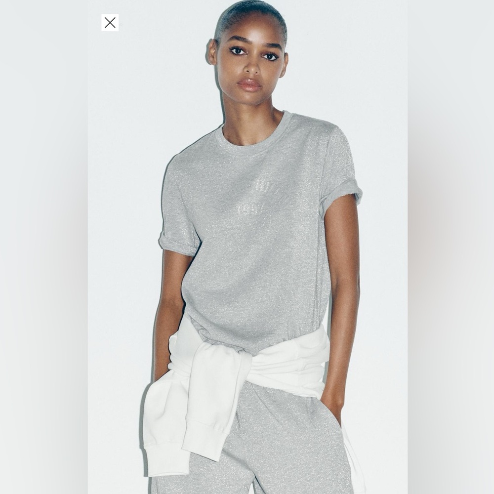 Metallic Gray Women's Top